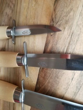 E.  Jonsson Mora knives Set Sweden Scouting knives (Lrg. ,  Mid. ,  Sml. ) Rare NOS 7