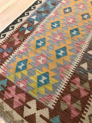 Vintage Tribal Veg dye Hand - Made Kilim Area Rug 2.  10x8.  4 RUNNER—WHOLESALE 52 5