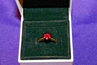 Vintage 10k Yellow Gold Ring Ruby/red Stone Stamped: Roman Size 6 Estate Find