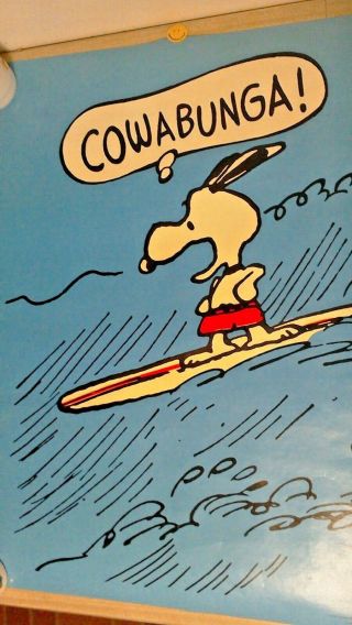 Snoopy Cowabunga Vintage Surf Poster Springbok Peanuts