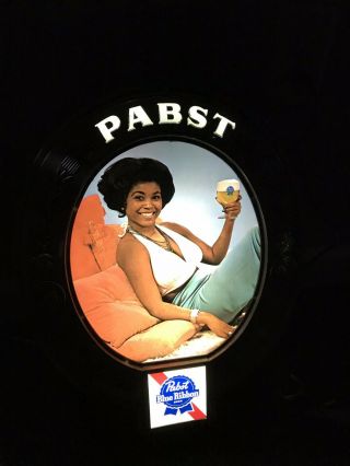 Vintage Pabst Blue Ribbon Lighted Sign W/woman