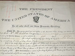 ANTIQUE 1899 U.  S.  MILITARY COMMISSION DOCUMENT SIGNED BY PRESIDENT WM McKINLEY 2