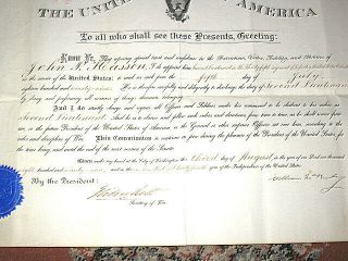 ANTIQUE 1899 U.  S.  MILITARY COMMISSION DOCUMENT SIGNED BY PRESIDENT WM McKINLEY 5