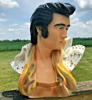 Large Vintage Elvis Presley Bust Statue King Collector Nostalgic Life Size Bank