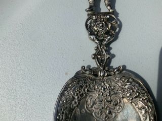 RARE ANTIQUE ORNATE STERLING SILVER FIGURAL LARGE SERVING SPOON 120 grams 5