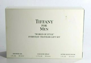 Vintage Tiffany For Men 3 Pc Gift Set 1.  7 oz Cologne Spray 1.  0 oz Gel & Balm 8