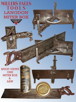 Antique Millers Falls Langdon Acme Miter Box & Saw By Simonds Saw Co.