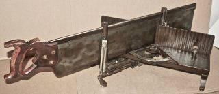 ANTIQUE MILLERS FALLS LANGDON ACME MITER BOX & SAW BY SIMONDS SAW CO. 2