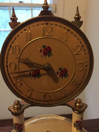 Hand Painted Wilmac German Anniversary Clock Vintage