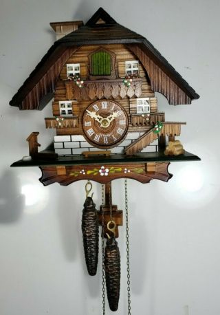 Vintage Hubert Herr Chimney Sweep Cuckoo Clock Fine