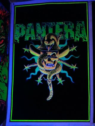Vintage 1996 Pantera Blacklight Poster Still Rolled And Rare Vinnie Dime