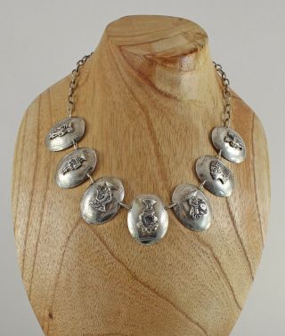 Vintage 900 Silver Ecuador Festoon Necklace