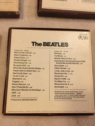 The Beatles - White Album - Rare 1968 Reel to Reel Tape - Apple Label FIVE of them 7