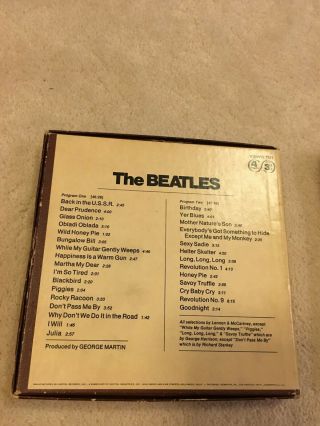 The Beatles - White Album - Rare 1968 Reel to Reel Tape - Apple Label FIVE of them 9