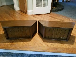 Vintage Pair Magnavox Console Stereo Extension Speakers Model S057 R - 4