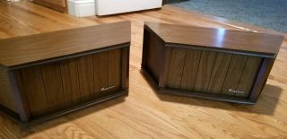 Vintage Pair Magnavox Console Stereo Extension Speakers Model S057 R - 4 2