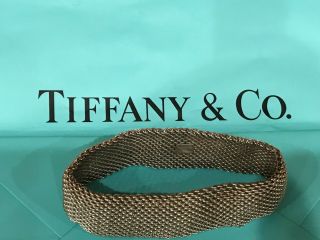 Authentic Vintage Tiffany & Co Somerset Mesh Wide Bracelet Bangle Cuff 925 Silve