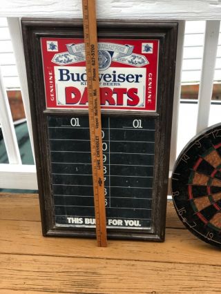 vintage Budweiser and Pub Master Dart Board set sign man cave Darts.  Score board 6