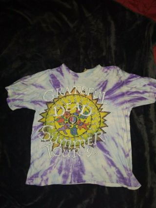 Vintage Grateful Dead Shirt Sumer Tour 1993 Burned/as - Is L/xl Very Rare Sting