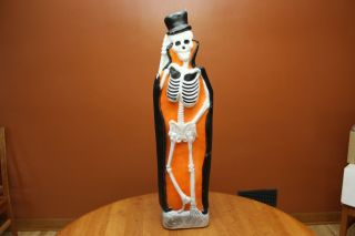 Vintage Union Products Lighted Blow Mold 37 " Skeleton Top Hat And Tombstone 1997