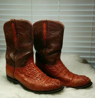 Vintage Black Jack Alligator Crocodile ' Head Cut ' Rare Exotic Western Boots 8 D 2