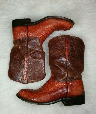 Vintage Black Jack Alligator Crocodile ' Head Cut ' Rare Exotic Western Boots 8 D 3