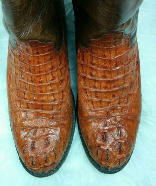 Vintage Black Jack Alligator Crocodile ' Head Cut ' Rare Exotic Western Boots 8 D 5