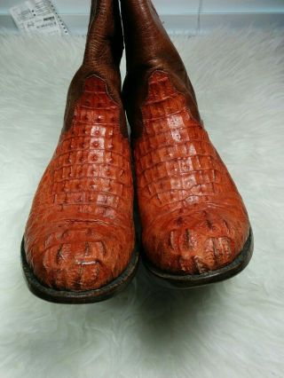 Vintage Black Jack Alligator Crocodile ' Head Cut ' Rare Exotic Western Boots 8 D 6