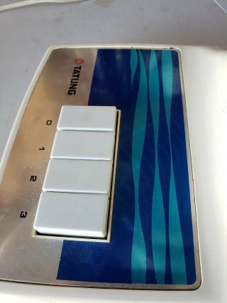 Vintage Tatung 3 - Speed 12” Oscillating Desk Fan Blue Blades Model LC - 16 4