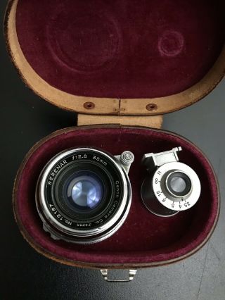 Canon Serenar 35mm 1:2.  8 Ltm Leica Mount M39 Vtg Lens With Finder W Case Exc,