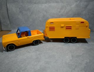 Vintage 1966 Gay Toys Ford Bronco Plastic 1960s W/ Camper Near
