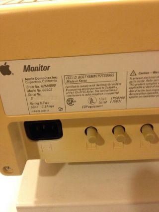 Vintage Apple ii IIc A2s4100 Computer and Monitor 7