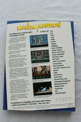 Maniac Mansion Apple II Lucasfilm Vintage Computer Game Rare Lust Big Box 2