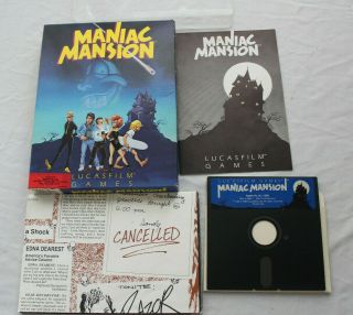 Maniac Mansion Apple II Lucasfilm Vintage Computer Game Rare Lust Big Box 4