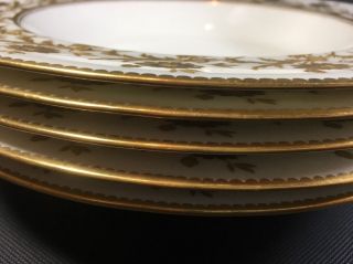 5 Piece Tiffany & Co Brownfield ' s China Bowl Set White & Gold Antique 5G 4