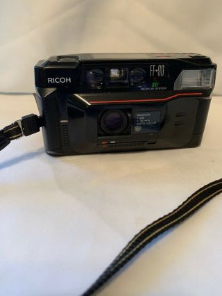 Vintage Ricoh 35 Mm Film Camera Model Ff - 90 Automatic Wrist Strap
