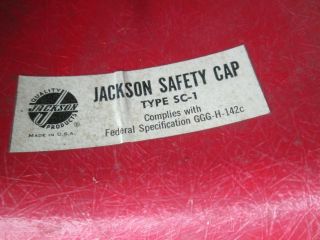 Vintage Jackson SC - 1 Red Hard Hat Fiberglass w/ Head Liner 6