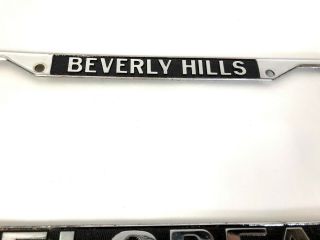 RARE NOS 1981 Vintage Beverly Hills Delorean Car Dealer License Plate Frame PAIR 10