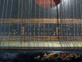 Vintage Regent Antique Concert Harp Zither Hand Painted all Strings made in USA 6