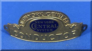 Vintage Nyc York Central System Railroad Train Conductor Hat Badge Pin Back
