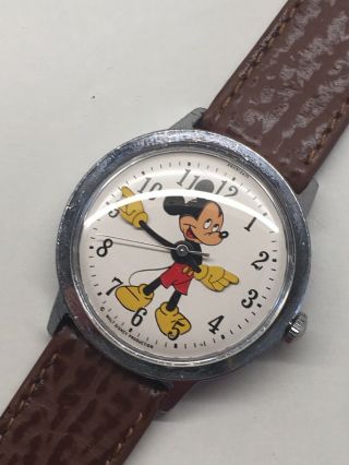 Vintage 1960s Timex Mickey Mouse Mens Wrist Watch Large 35mm Seconds Uk
