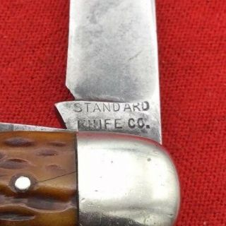Vintage STANDARD KNIFE CO.  Camp Utility Pocket Knife Bone - Case Bradford 1920 - 48 3
