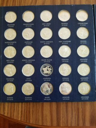 Vintage 1969 1st Edition STERLING SILVER States of the Union Series Proof Set 4