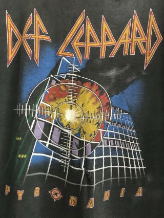 Vintage 80 ' s Def Leppard Pyromania Concert Tour Single Stitch S/S T - Shirt Size M 3
