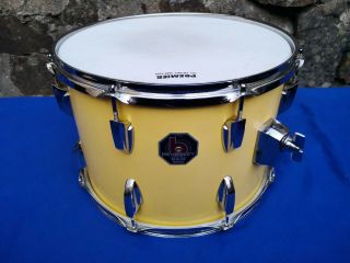 Vintage Rare Premier Beverley 14 " X 10 " Mounted Tom Yellow Made In England 1970s