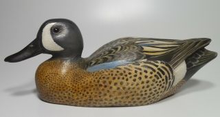 Duck Decoy Blue Winged Teal Carved 11 Inch Signature Autographed By Jim Foote