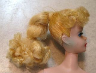 Vintage Barbie Blonde Ponytail No 5 W/ Outfit Great Face and Hair 1960s 7