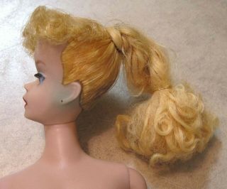 Vintage Barbie Blonde Ponytail No 5 W/ Outfit Great Face and Hair 1960s 8