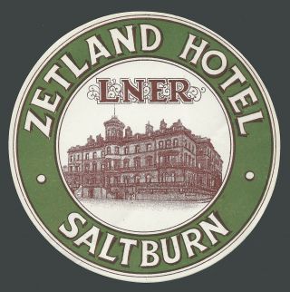 Zetland Hotel Saltburn England – Vintage Luggage Lner Label