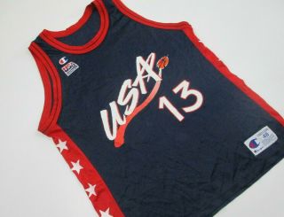 Vntg 90s Usa Basketball Jersey Nba 48 Champion Shaquille Oneal 13 Olympics Shaq